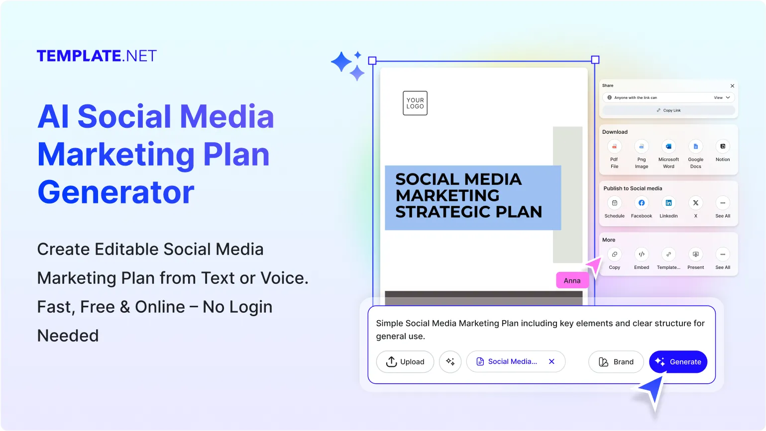 Free AI Social Media Marketing Plan Generator, Free Social Media Marketing Plan Maker Online